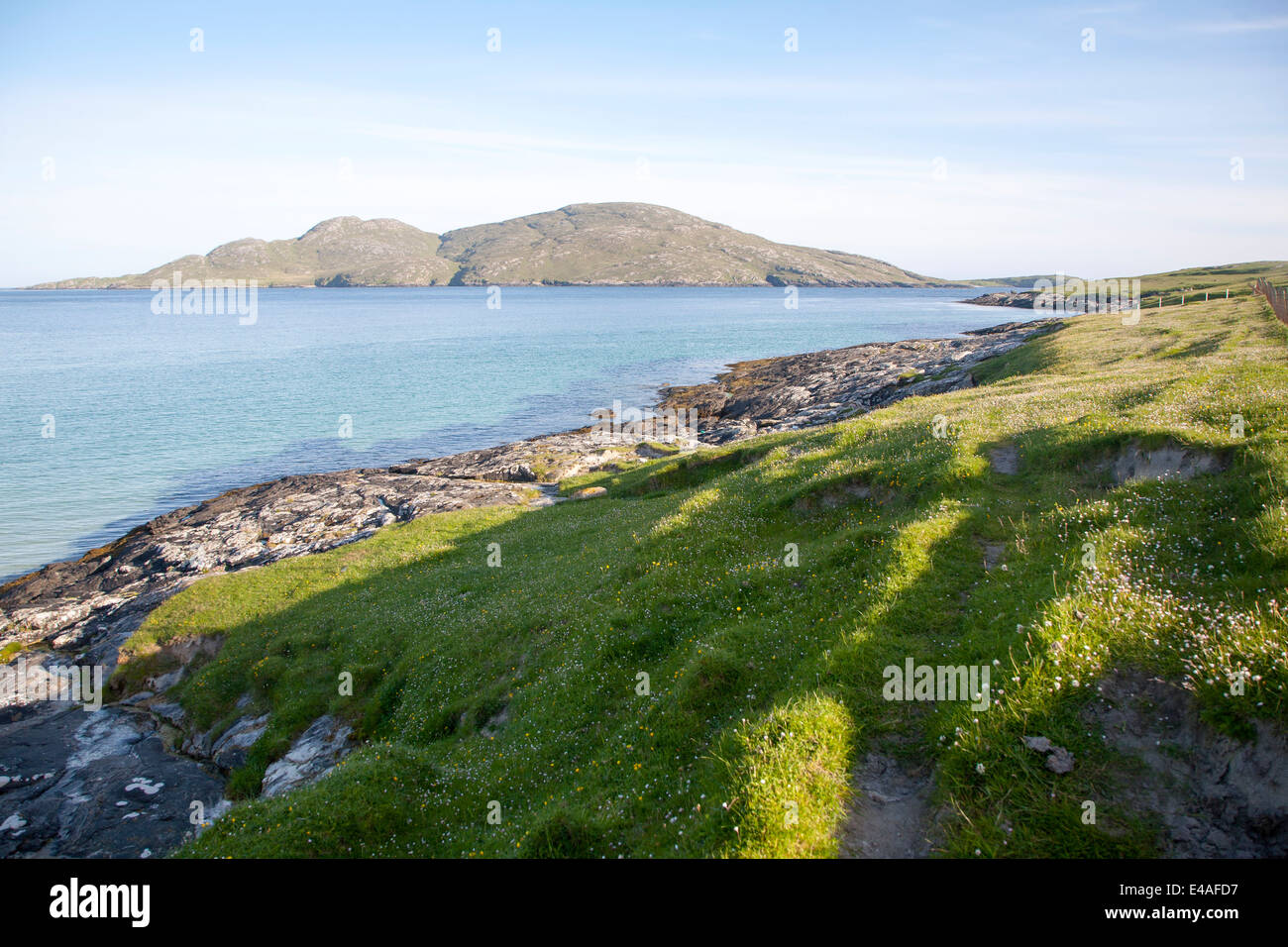 Sandray Island of Sandray from Vatersay, Isle of Barra, Outer Hebrides ...