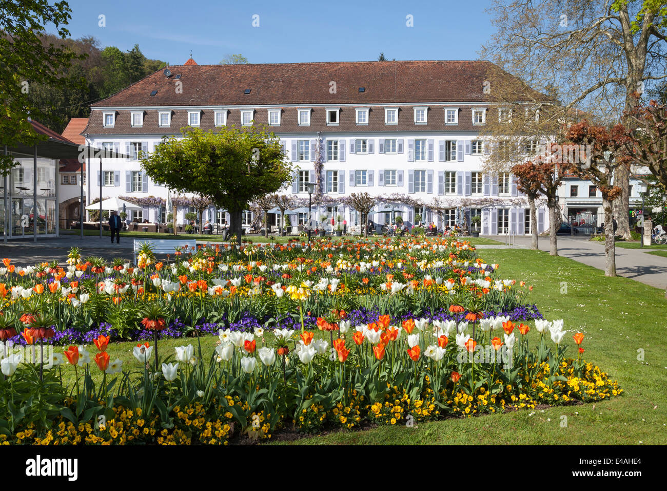 Germany, Baden-Wuerttemberg, Ueberlingen, Garden and Bad-Hotel Stock Photo