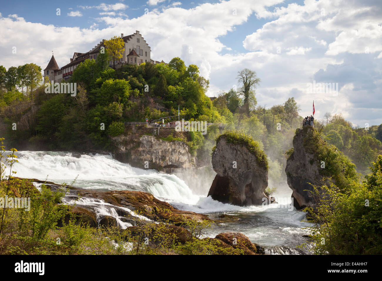 Switzerland, Schaffhausen, Rhine falls with Laufen Castle Stock Photo