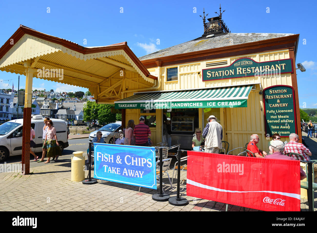 Station Restaurant, South Embankment, Dartmouth, Devon, England, United Kingdom Stock Photo