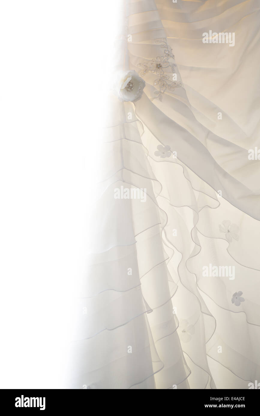 Wedding Dress with Flower Stock Photo