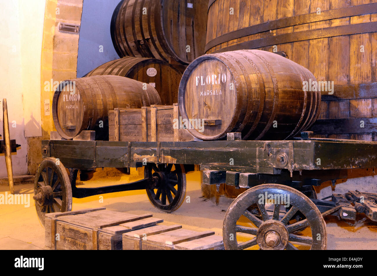 the characteristic Florio winery in Marsala Town, Sicily Stock Photo