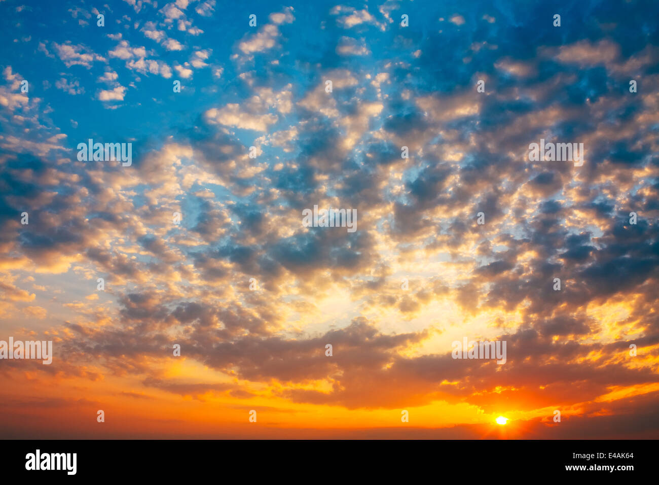 Sunset, sunrise with clouds. Sky background Stock Photo - Alamy