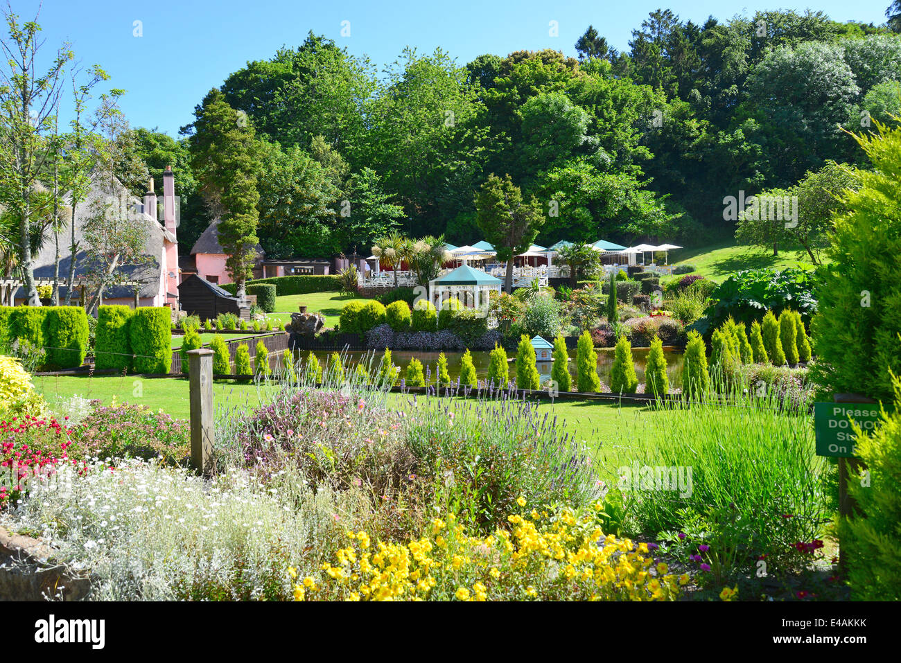 Rose Cottage tea gardens, Cockington Village, Torquay. Devon, England, United Kingdom Stock Photo