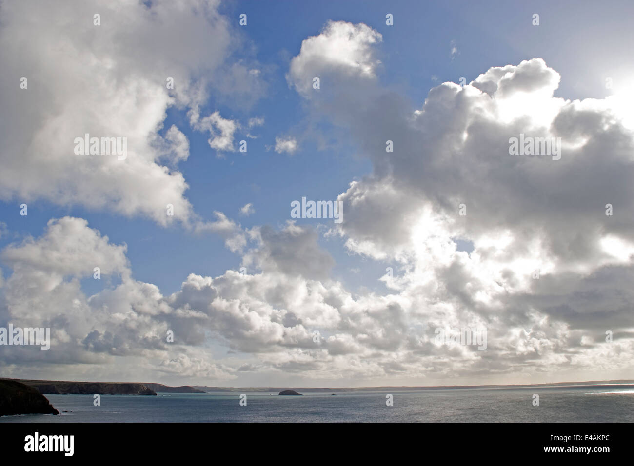 Darkening Clouds St Brides Bay Pembrokeshire Wales UK Stock Photo