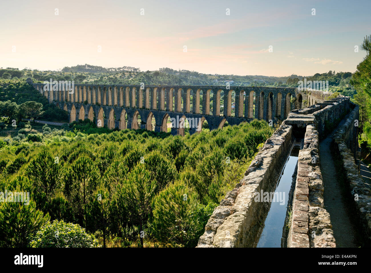 Pegoes aqueduct at Tomar, Ribatejo, Central Portugal Stock Photo