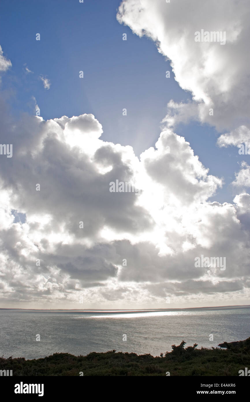 Darkening Clouds St Brides Bay Pembrokeshire Wales UK Stock Photo