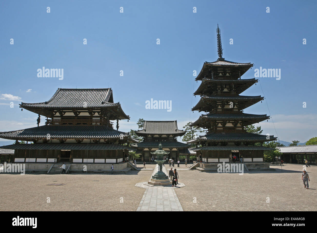 Horyuji temple complex Stock Photo