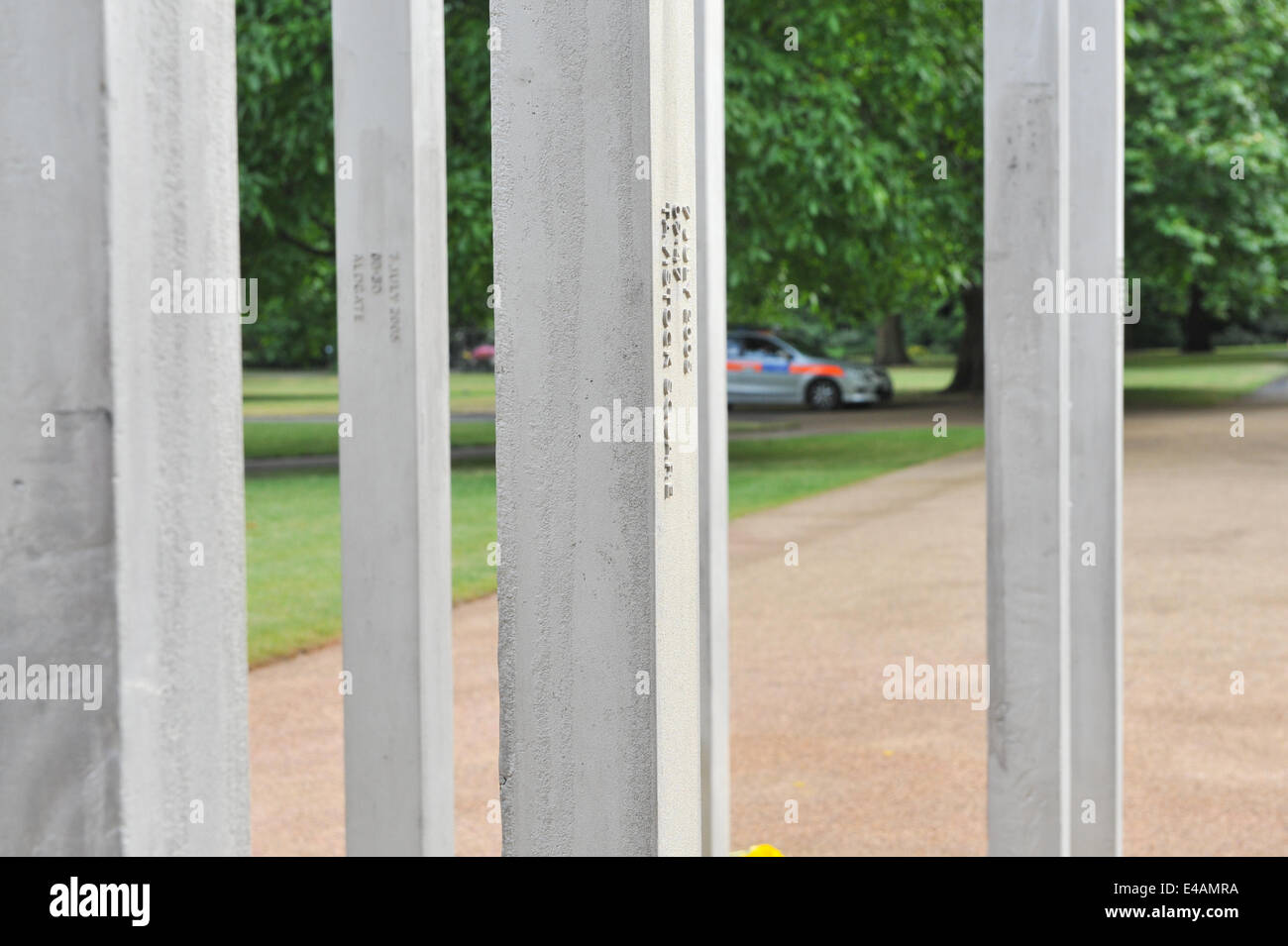 Hyde Park, London, UK. 7th July 2014. A Police car parked near the 7/7