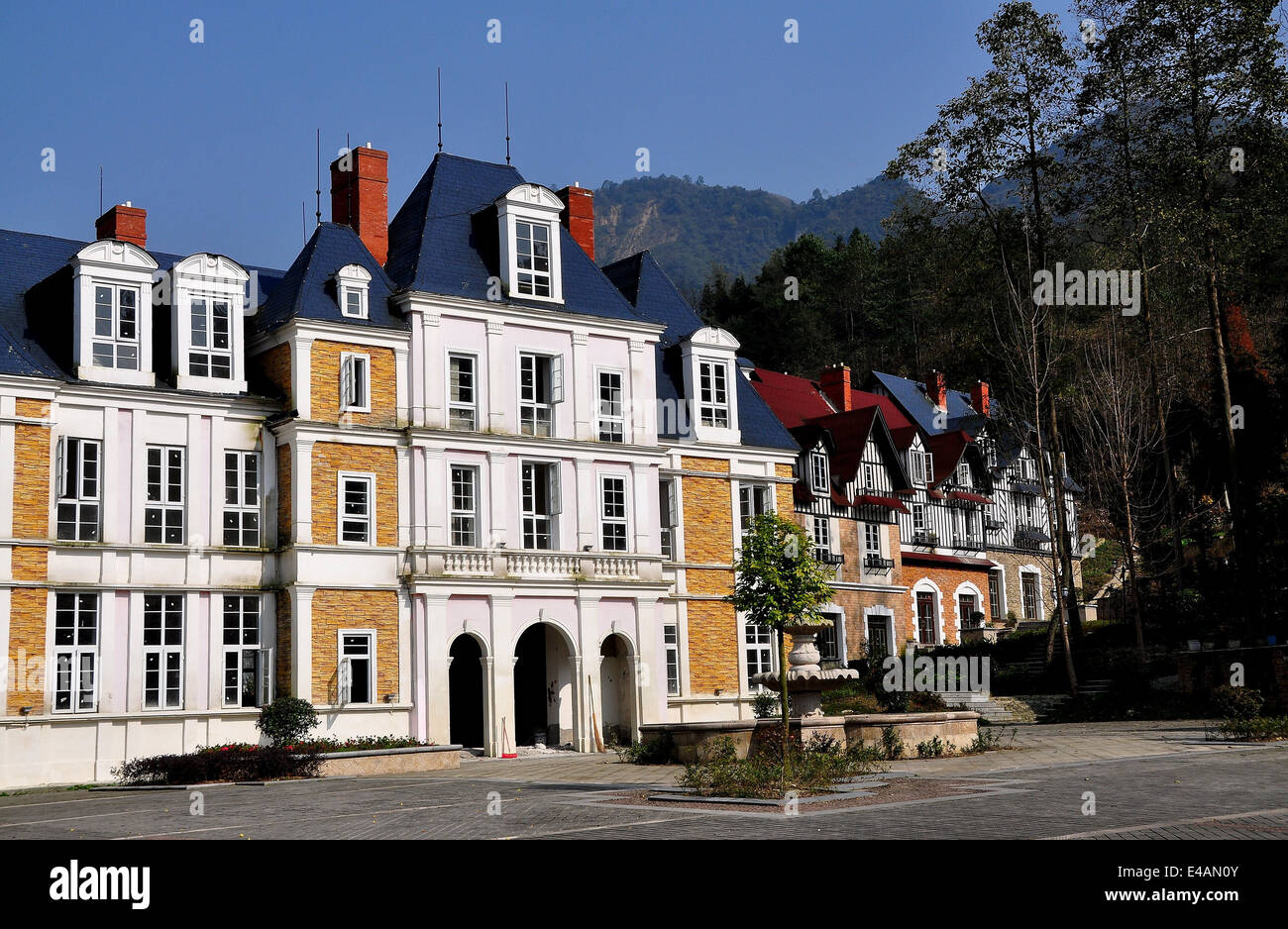 Bai Lu Sichuan China Normandie Style Faux Chateau And Stock Photo Alamy