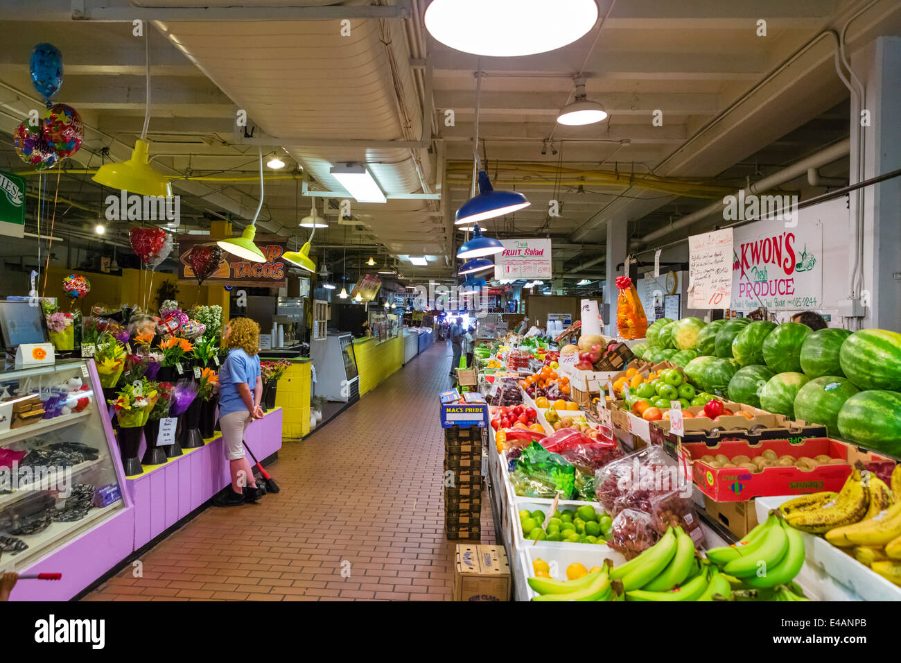 Cross Street Market on Light Street in the Federal Hill district, Baltimore, Maryland, USA Stock Photo