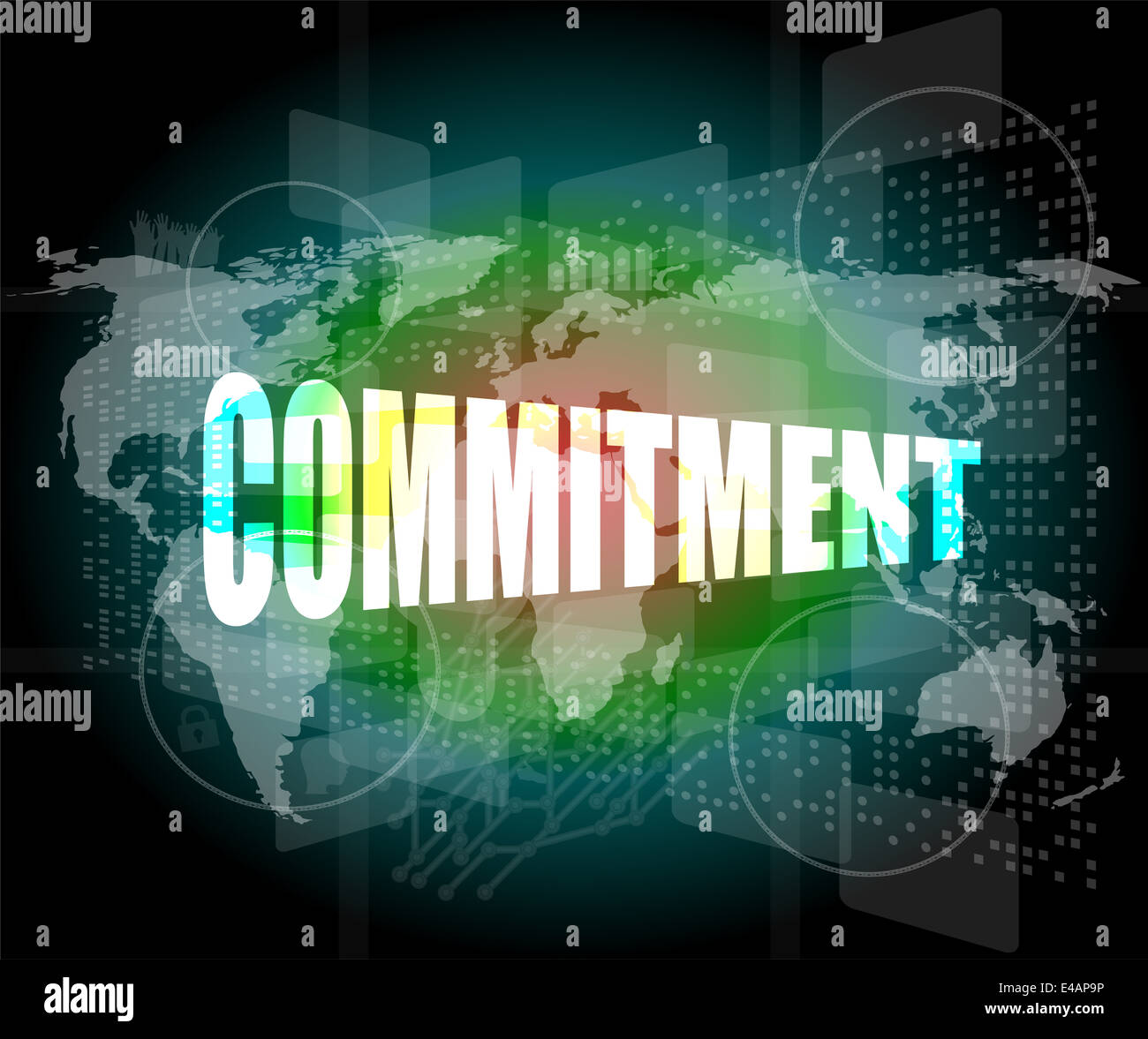 business concept: word commitment on digital touch screen Stock Photo