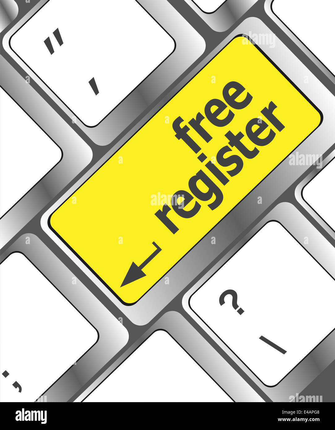 free register computer key showing internet concept Stock Photo - Alamy