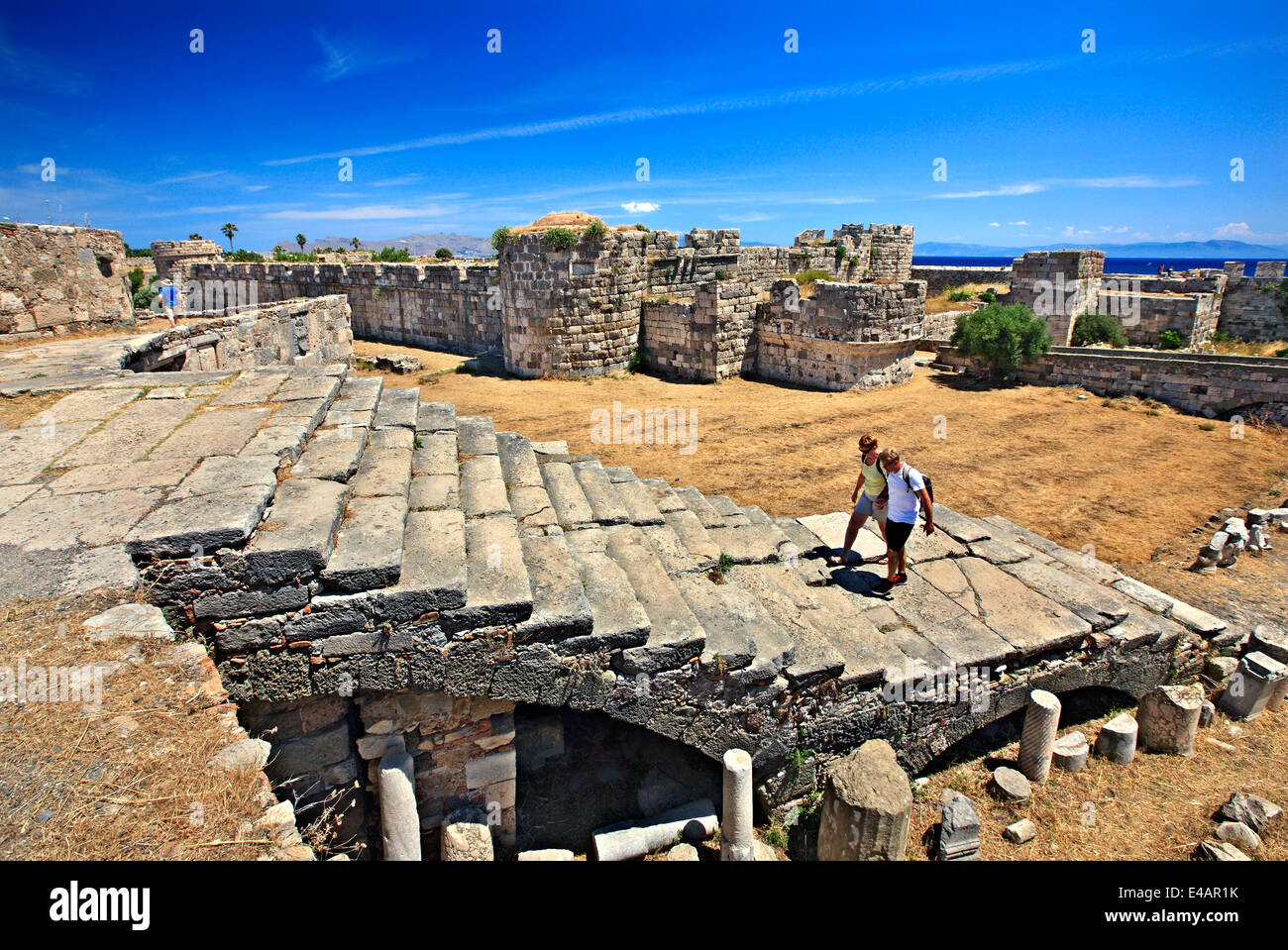 Inside the castle of Neratzia (or 'Nerantzia'- Castle of the Knights), Kos town, Kos island, Dodecanese, Aegean sea, Greece. Stock Photo