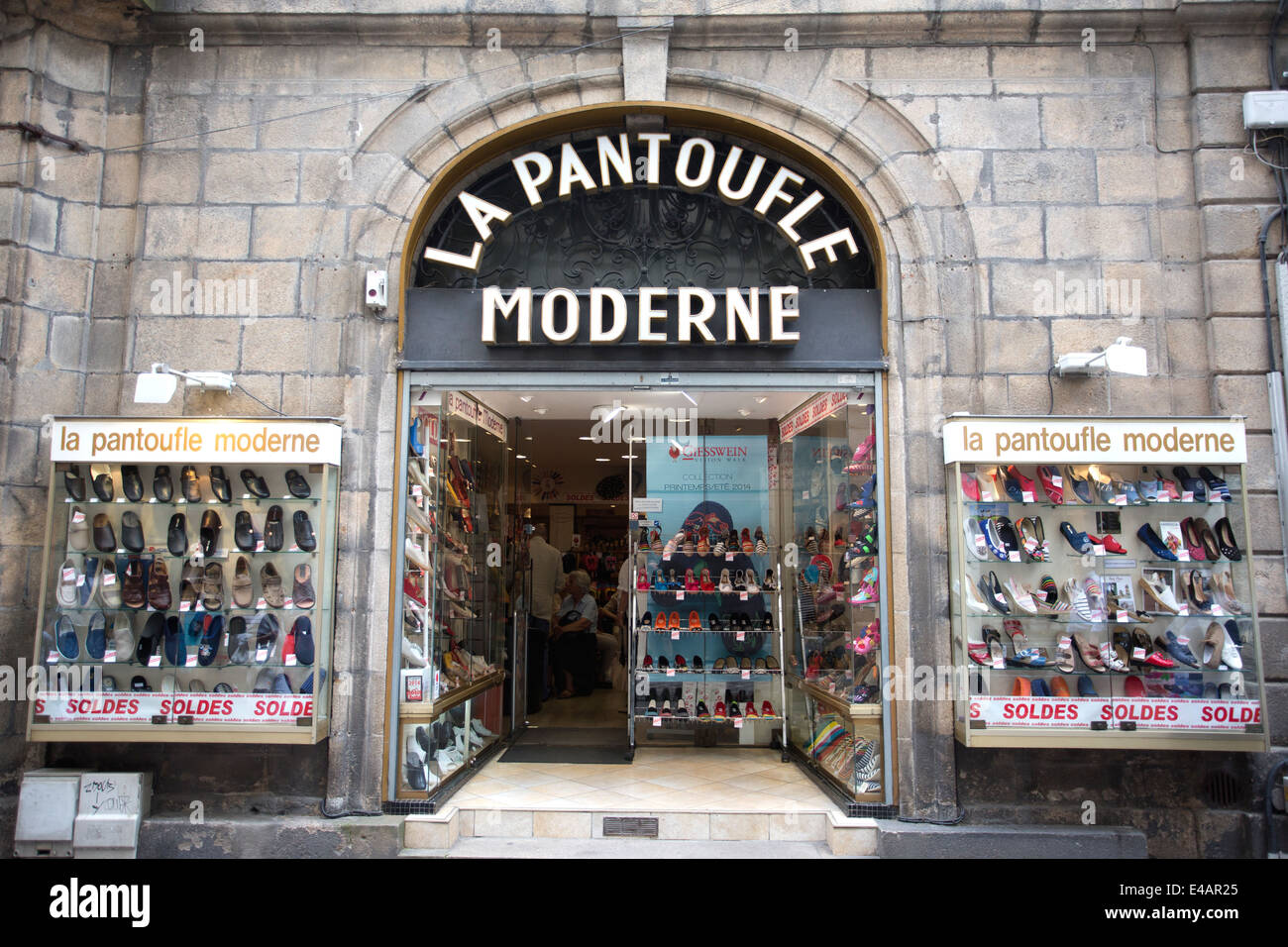 La Pantoufle Moderne, Rue Ferrerie, Limoges, Haute-Vienne, Limousin region,  France Stock Photo