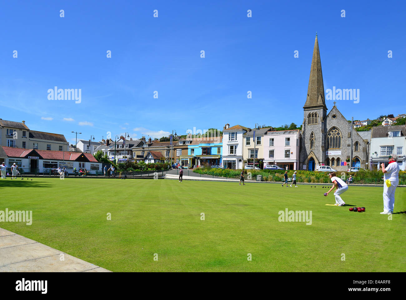 Dawlish Bowling Club, The Lawn, Dawlish, Teinbridge District, Devon, England, United Kingdom Stock Photo