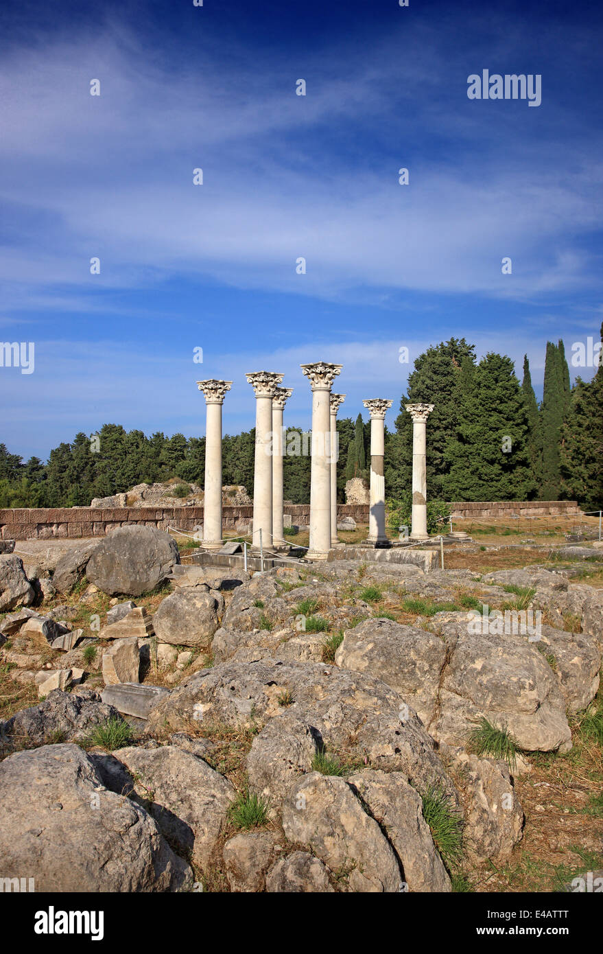 Roman temple at the archaeological site of the Asklepieion, Kos island, Dodecanese, Aegean sea, Greece. Stock Photo