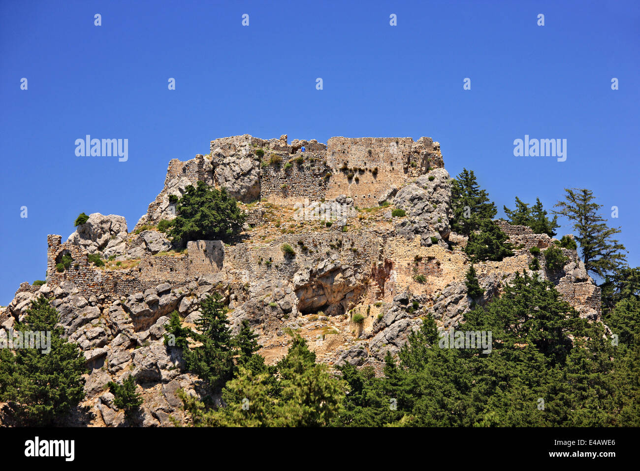 The Castle of Pyli overlooking the strait between Kos island and the Turkish coast . Dodecanese, Greece. Stock Photo