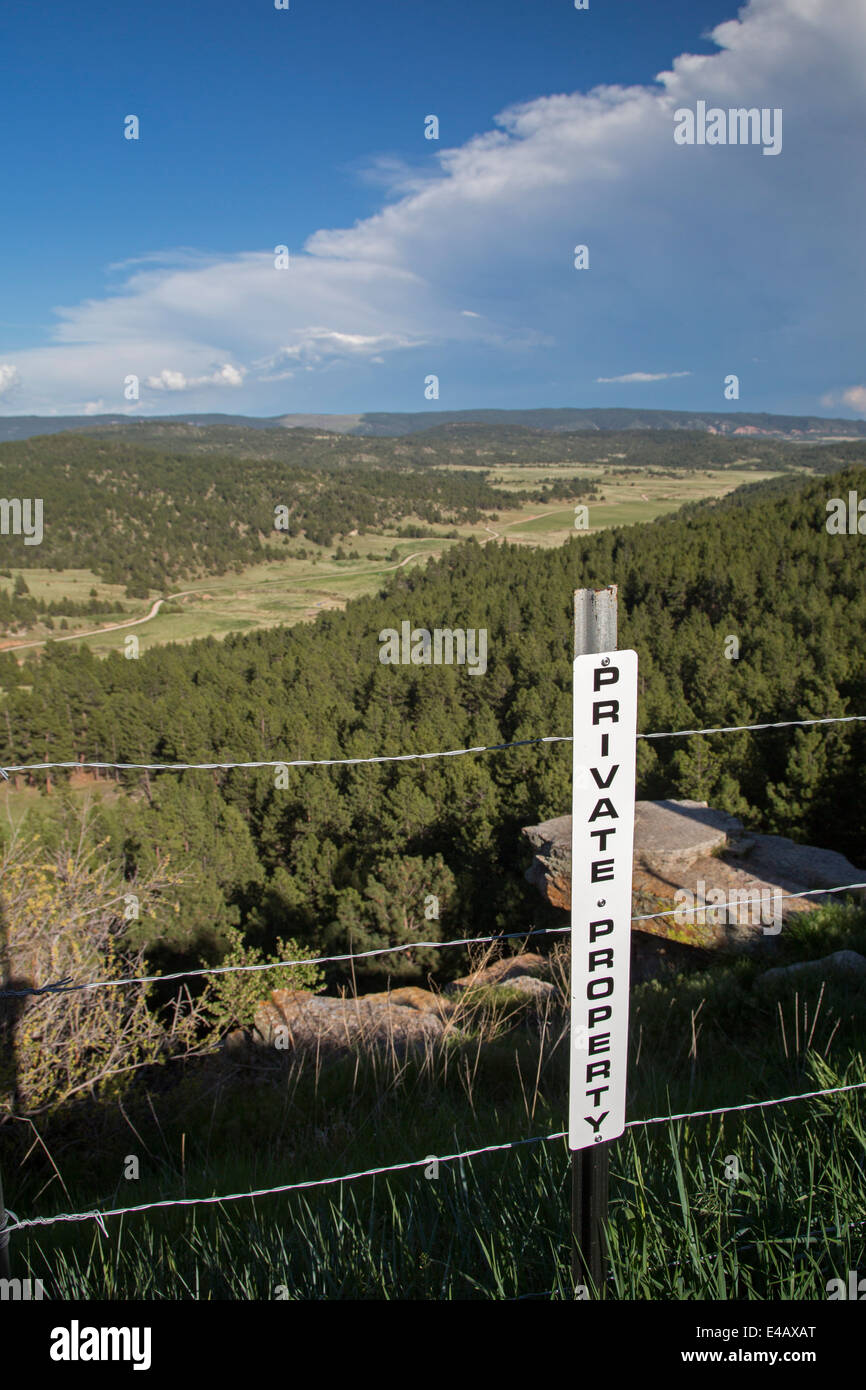 Newcastle, Wyoming A sign declares private property on the western