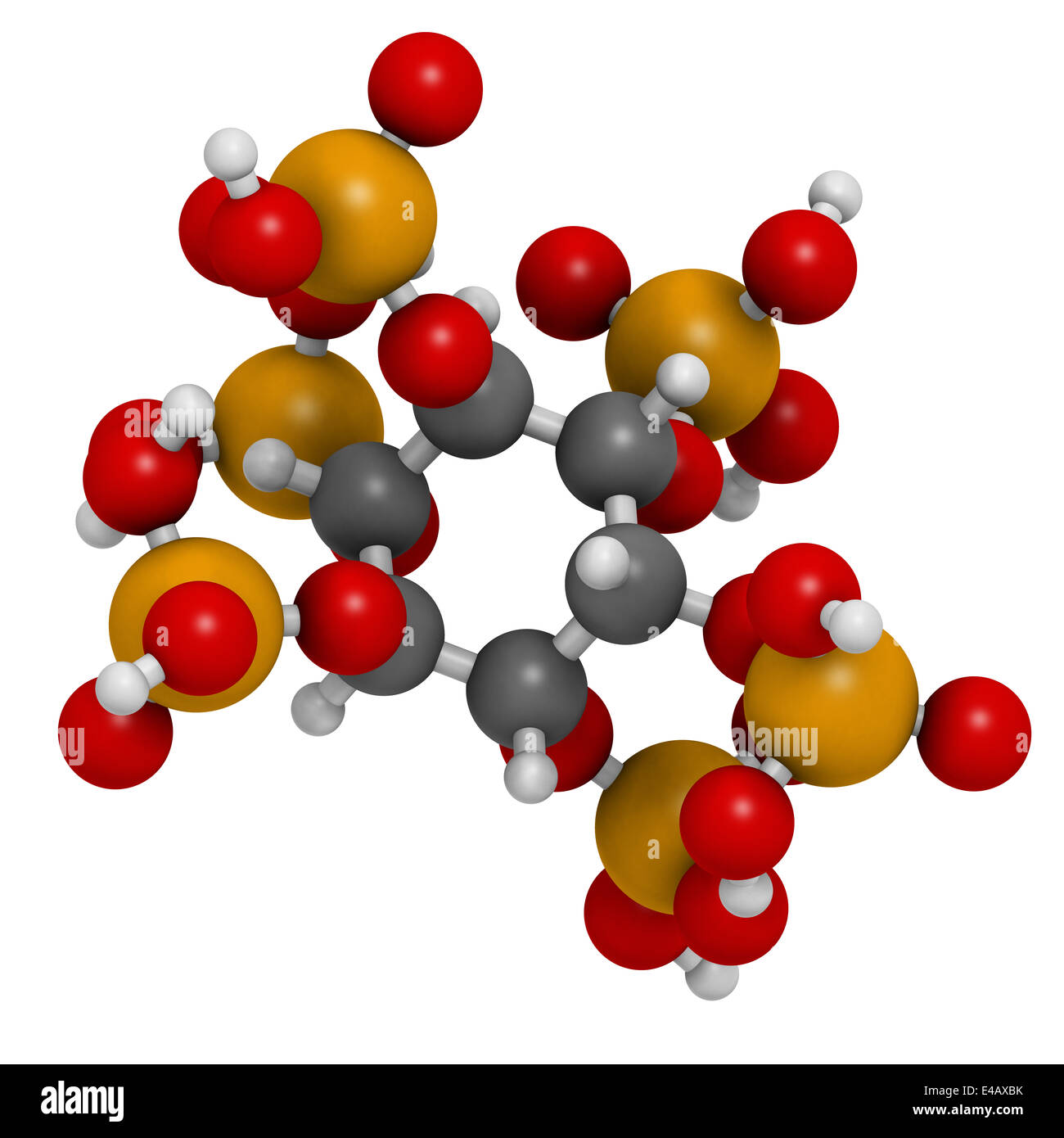 Phytic acid (hexakisphosphate, IP6, phytate) molecule. Present in seeds