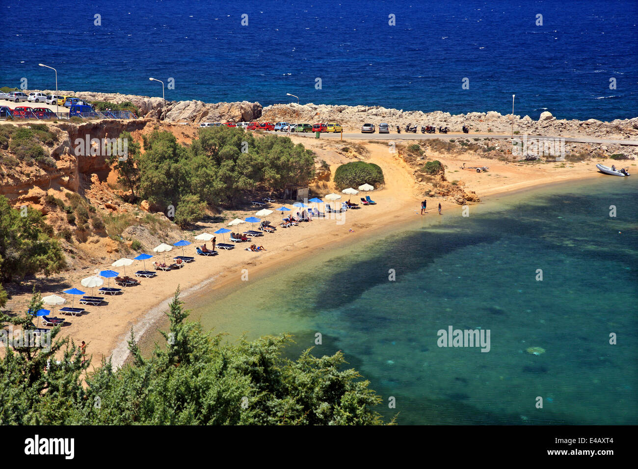 Beach at Limnionas (or 'Limionas'), Kefalos area, Kos island, Dodecanese, Aegean sea, Greece. Stock Photo