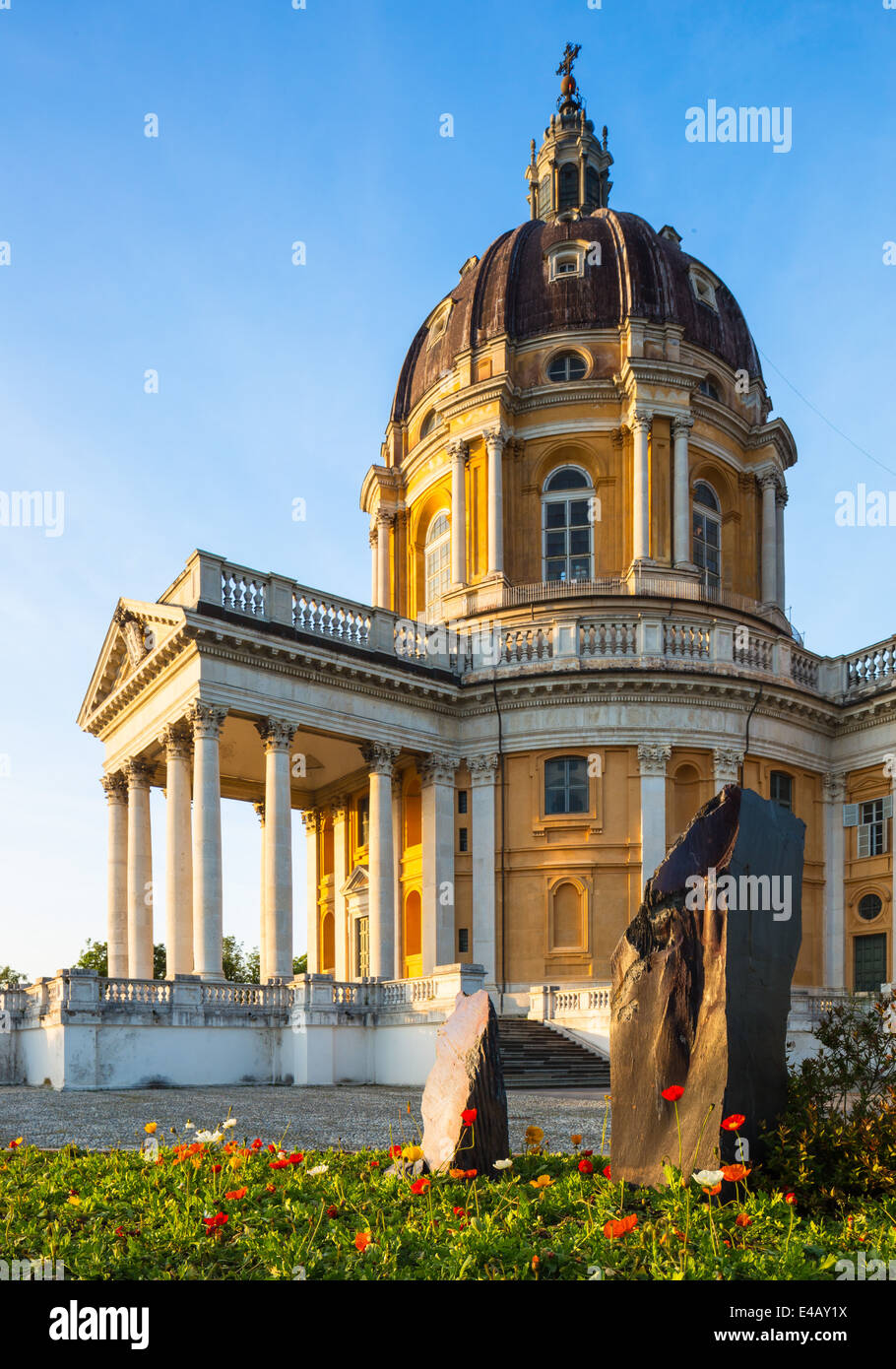 The Basilica di Superga, on a hill to the South of Turin, Italy. Stock Photo