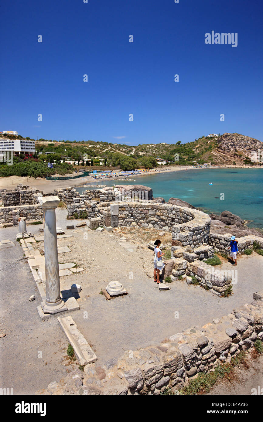 Ruins of an Early Christian Basilica at Agios Stephanos, Kefalos bay, Kos island, Dodecanese, Aegean sea, Greece. Stock Photo