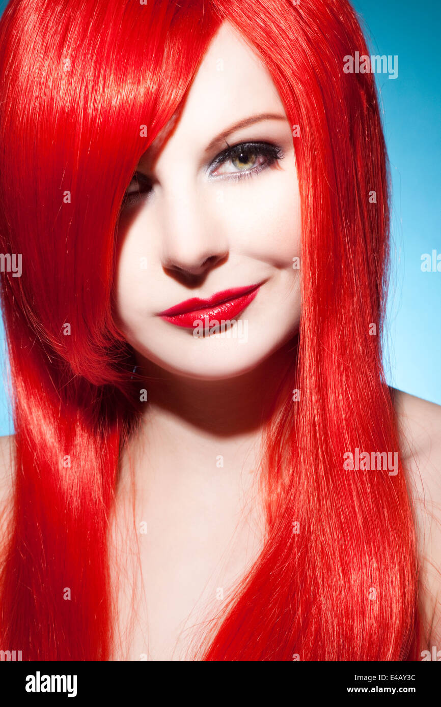 Beautiful woman with red hair Stock Photo - Alamy