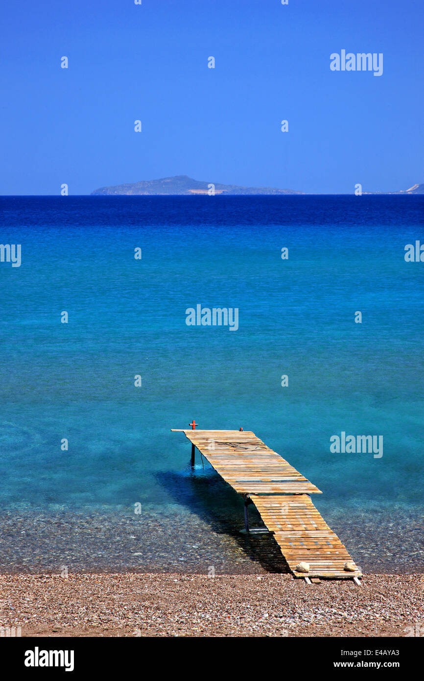 Beach at   Kefalos bay, Kos island, Dodecanese, Aegean sea, Greece. Stock Photo