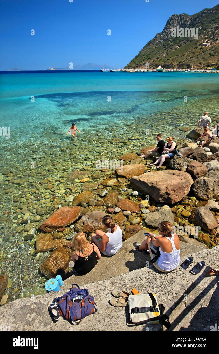 At Kamari village, Kefalos bay, Kos island, Dodecanese, Aegean sea, Greece. Stock Photo