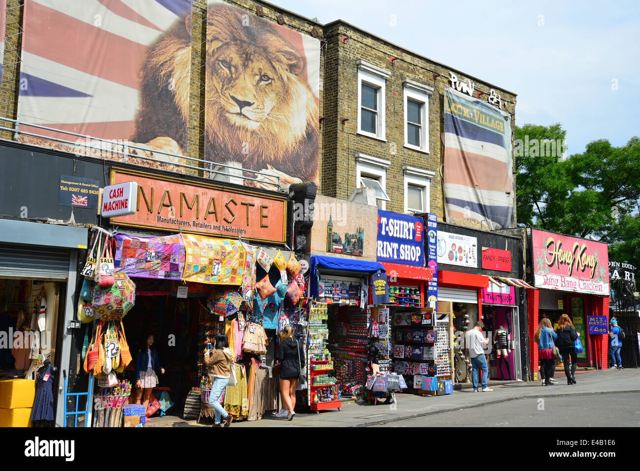 Alternative clothing shops on Camden High Street, Camden Town, London Borough of Camden, London, England, United Kingdom Stock Photo