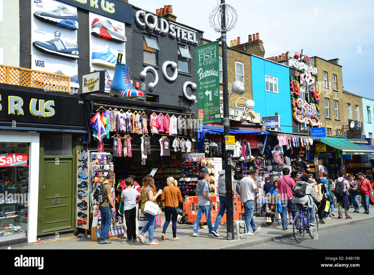 Alternative clothing shops on Camden High Street, Camden Town, London Borough of Camden, London, England, United Kingdom Stock Photo