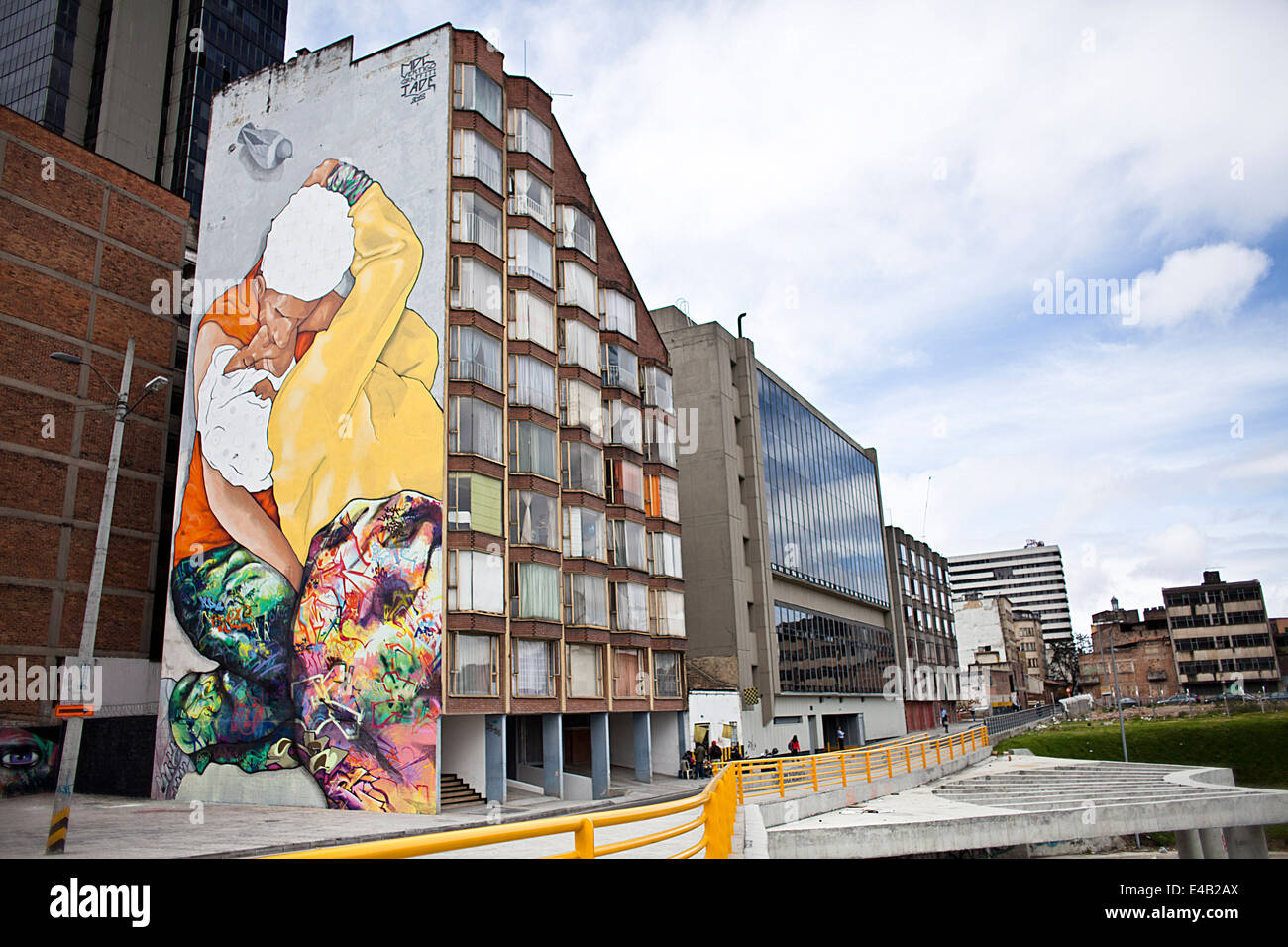 Many cities around the world are represented in urban culture, Bogota, is a dense and diverse city, where the walls begin to be Stock Photo