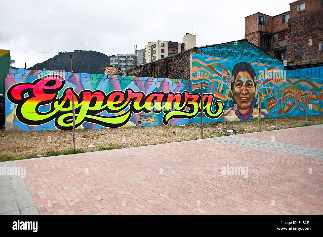 Many cities around the world are represented in urban culture, Bogota, is a dense and diverse city, where the walls begin to be Stock Photo