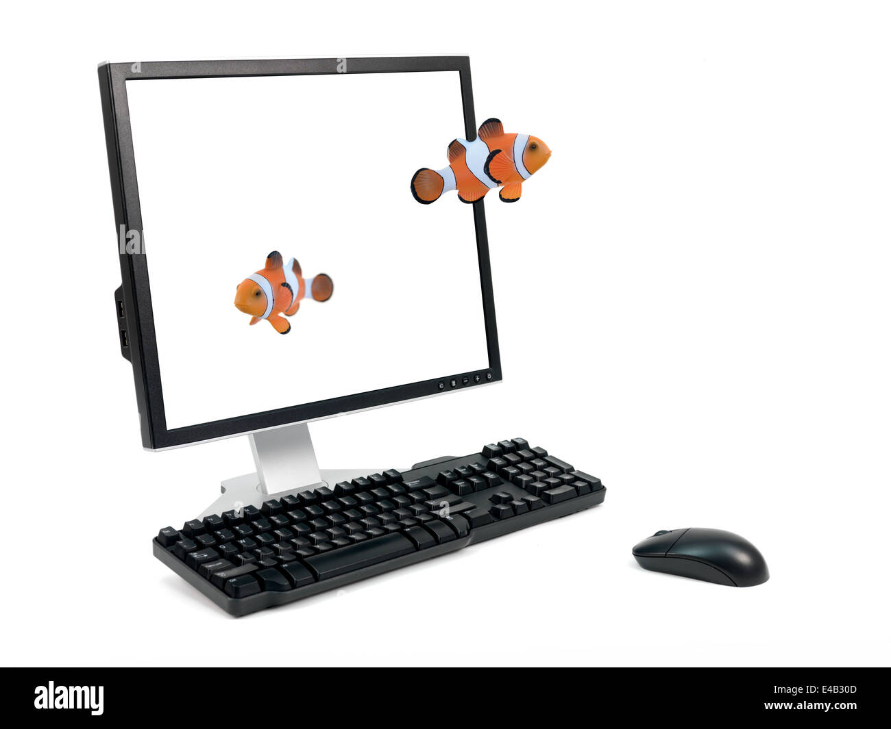 A desktop computer isolated against a white background Stock Photo - Alamy