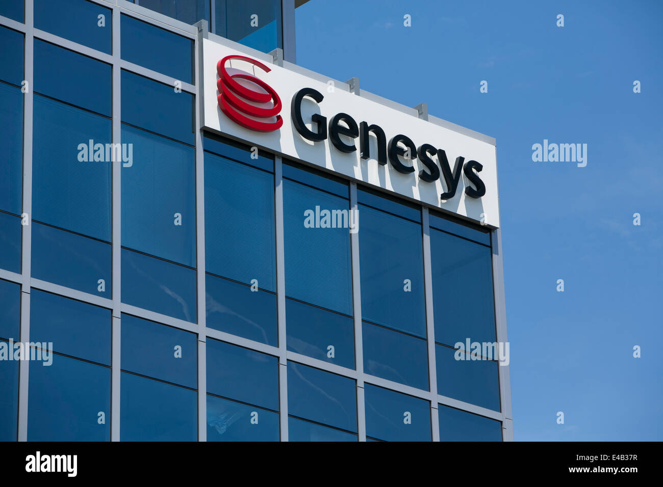 An office building occupied by the telecommunications technology company Genesys.  Stock Photo