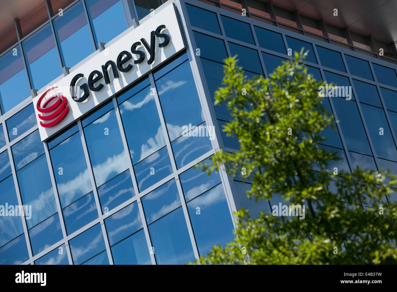 An office building occupied by the telecommunications technology company Genesys.  Stock Photo