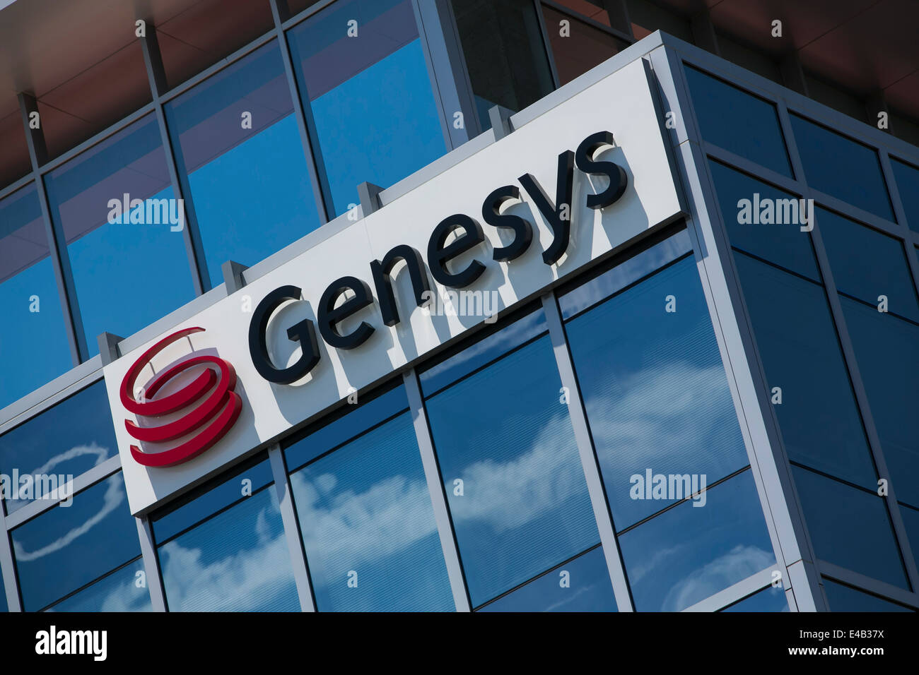 An office building occupied by the telecommunications technology company Genesys.  Stock Photo