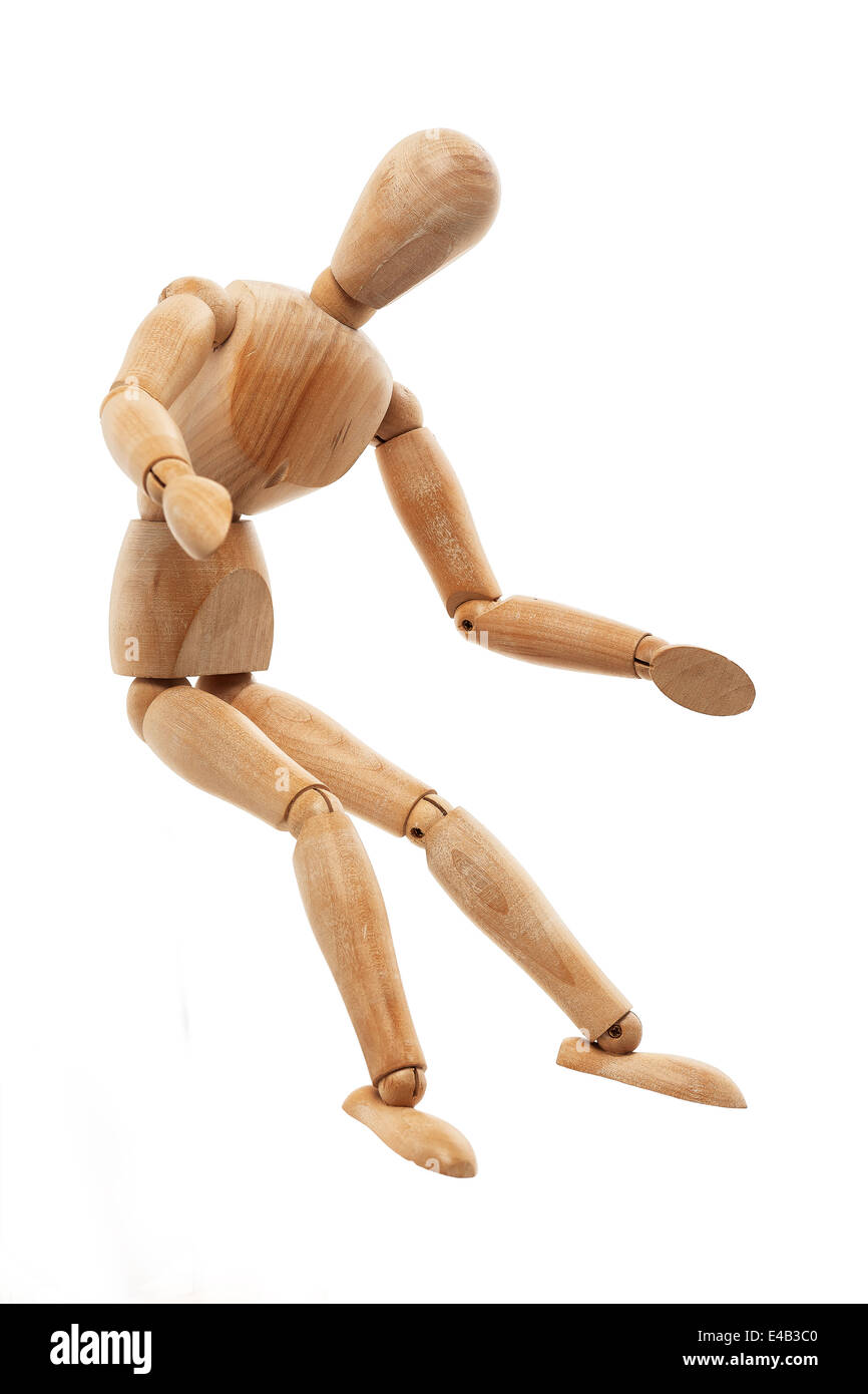Wooden Mannequin Of A Man On Hinges In Poses At The Workplace Stock Photo,  Picture and Royalty Free Image. Image 146425178.