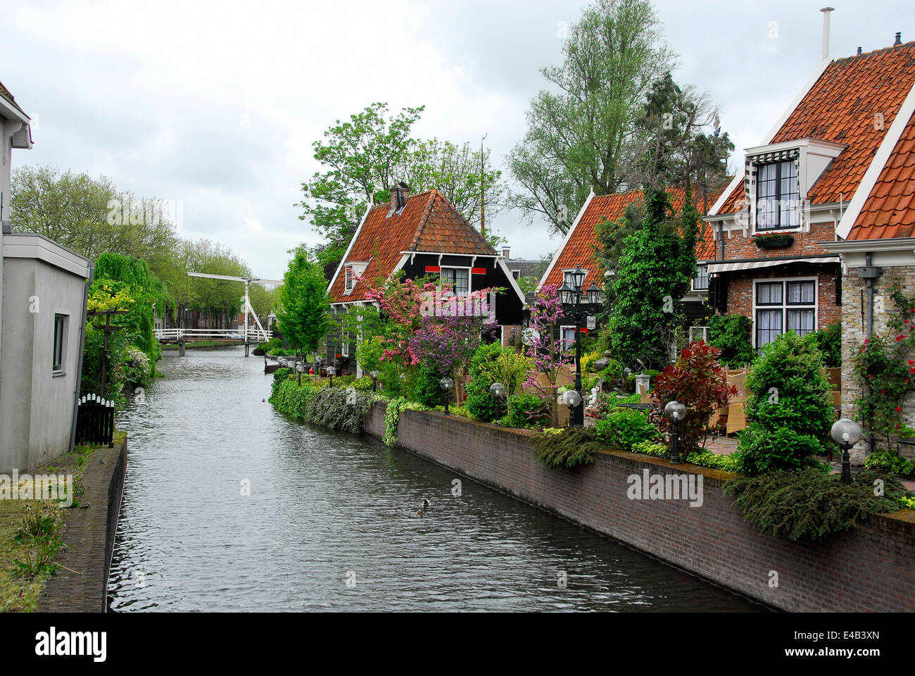 Canal in the Town of Edam, Netherlands Stock Photo
