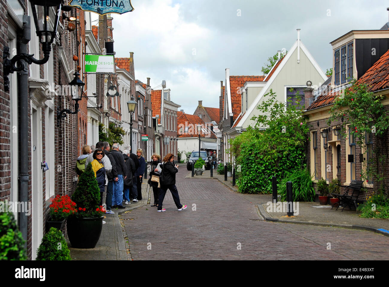 Tourist gropu in the Town of Edam, Netherlands Stock Photo