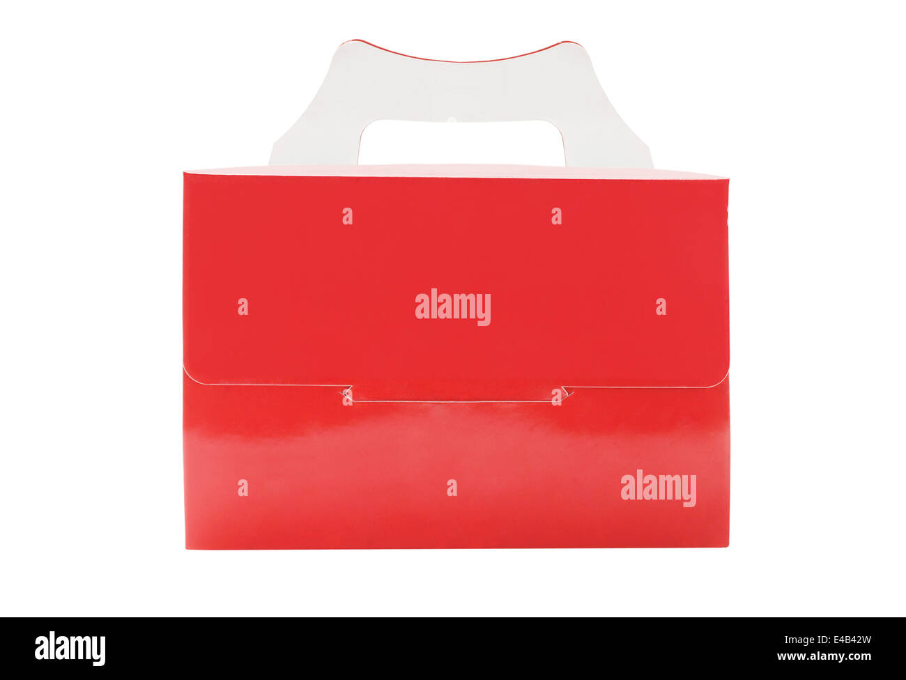 Red Takeaway Cake Box On White Background Stock Photo - Alamy