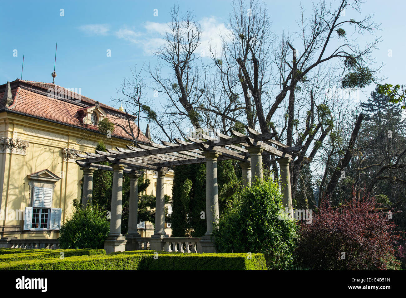 Buchlovice castle with gardens in spring. Moravia, Czech republic Stock ...