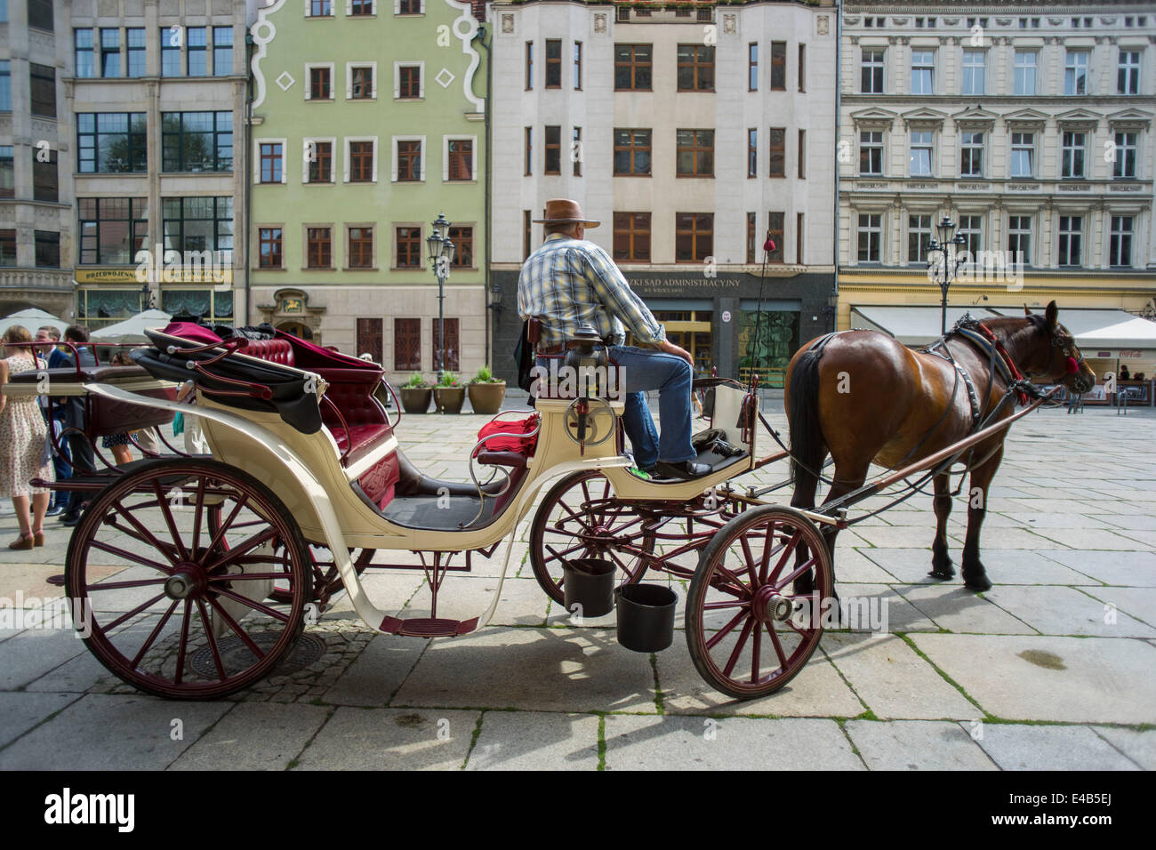 The horse and the chaise Wroclaw Old Market Stock Photo