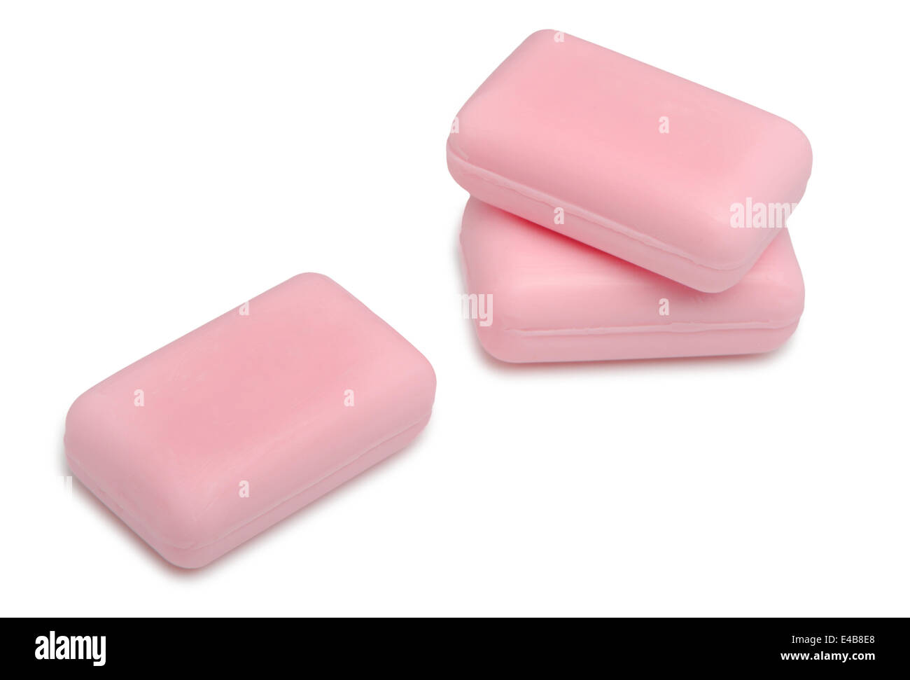 Three soaps of pink color Stock Photo