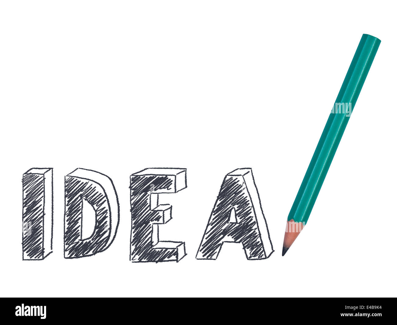 Word idea drawn pencil. Stock Photo