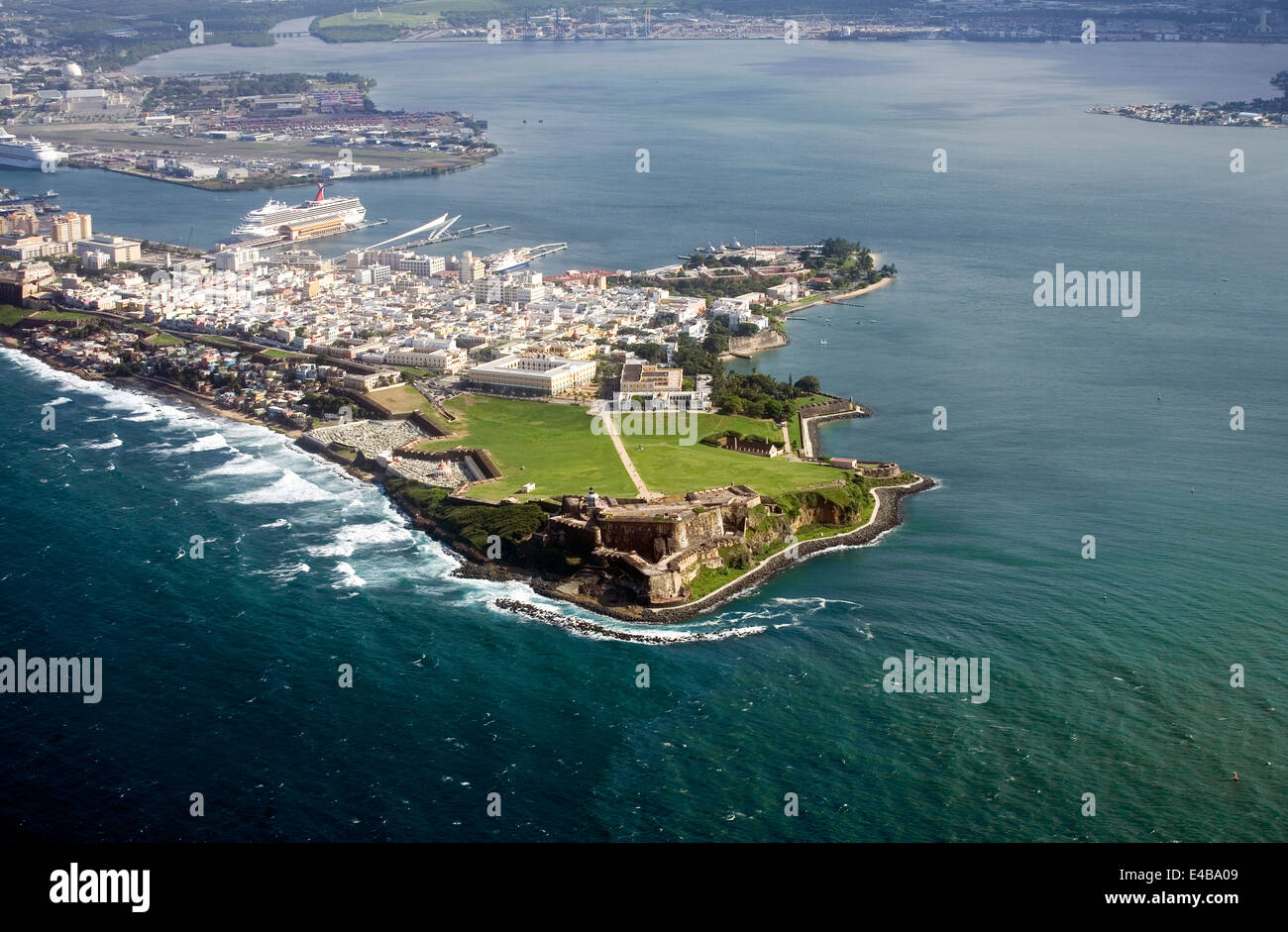 Aerial view of El Morro in Old San Juan Puerto Rico Stock Photo - Alamy