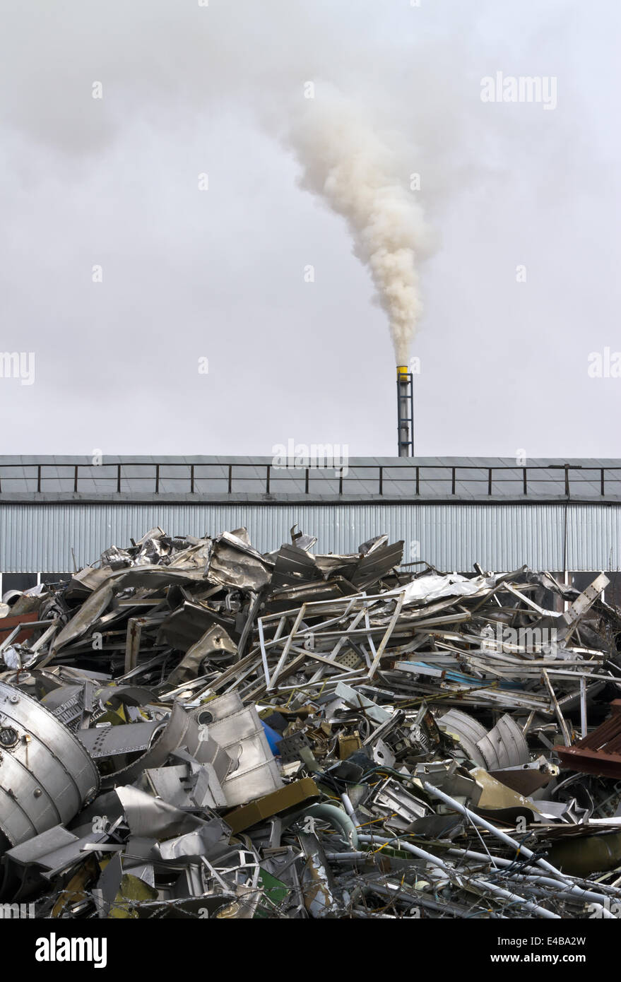 Factory with smokestack Stock Photo