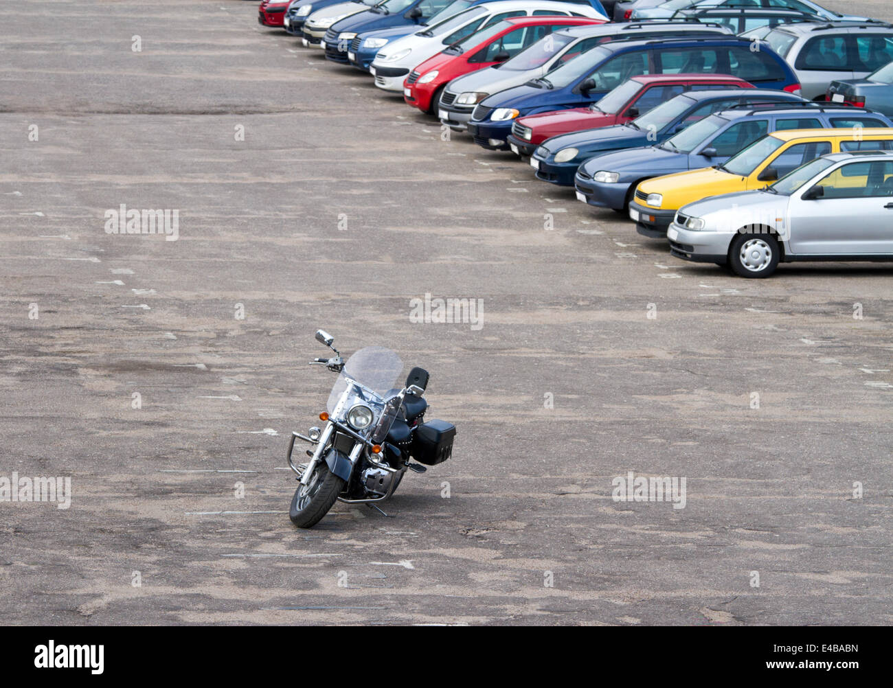 Motorbike on parking lot Stock Photo