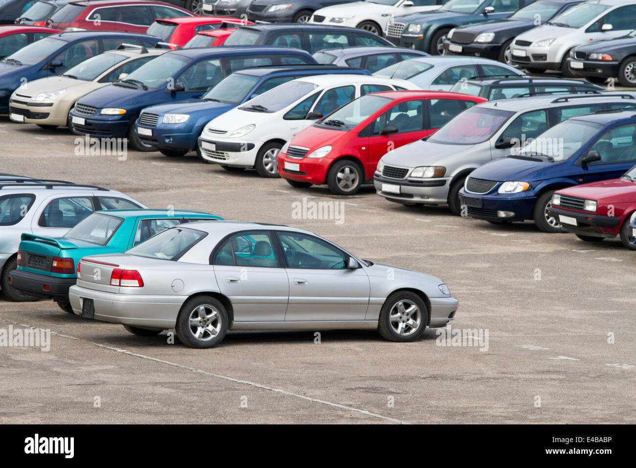 Full parking lot Stock Photo